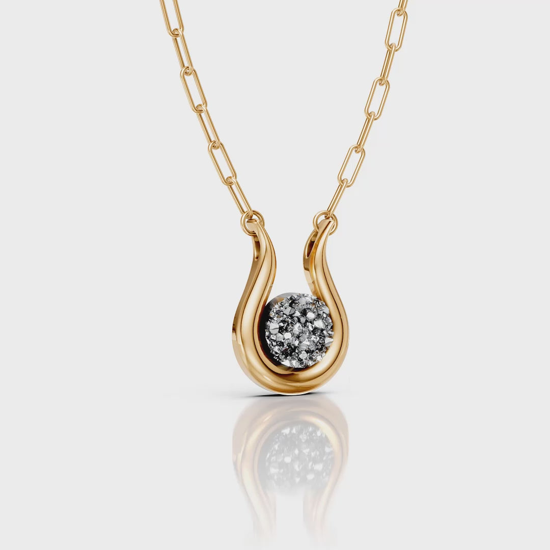 Colar Órbita — Drusa Metalizada