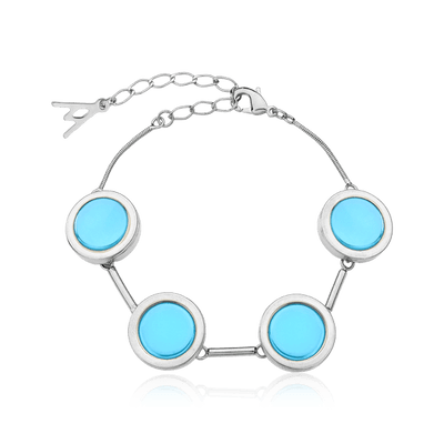 Pulseira Magnífica - Ágata Azul Céu — ângulo 1