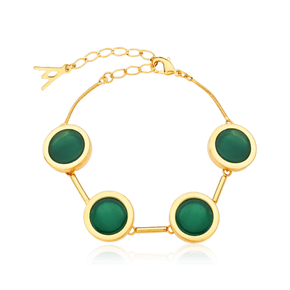 Pulseira Magnífica - Ágata verde Semijoias de luxo e design exclusivo