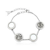 Pulseira Magnífica - Drusa Platina e Porcelana Branca Semijoias de luxo e design exclusivo
