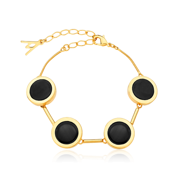 Pulseira Magnífica - Obsidiana Negra Semijoias de luxo e design exclusivo